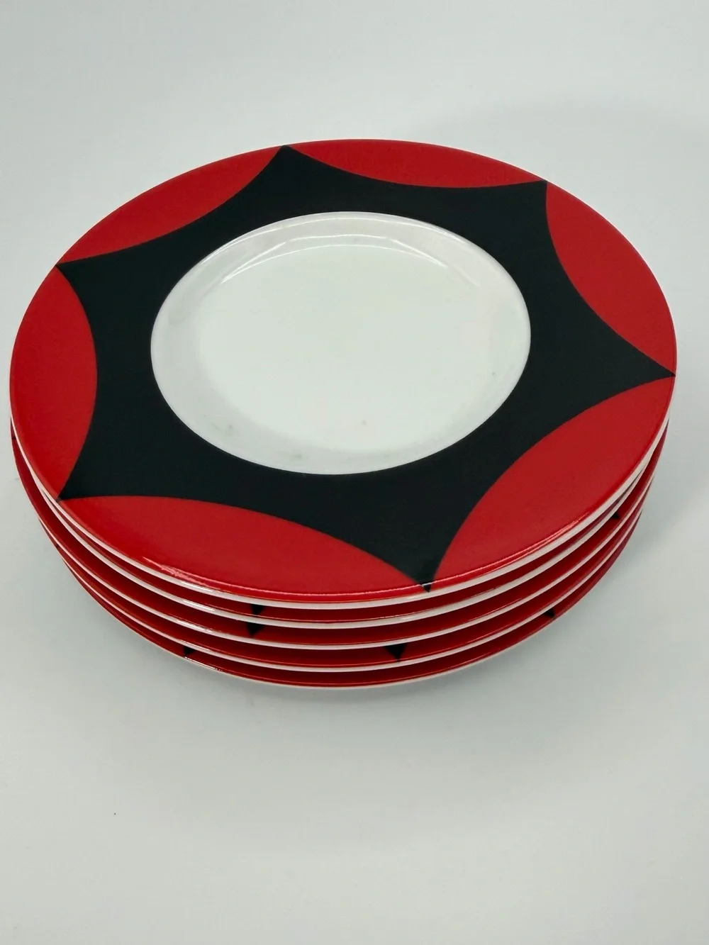Block Spal Jewels Ruby Portugal Plates Set of 5 Red Black 6” & 6.25”